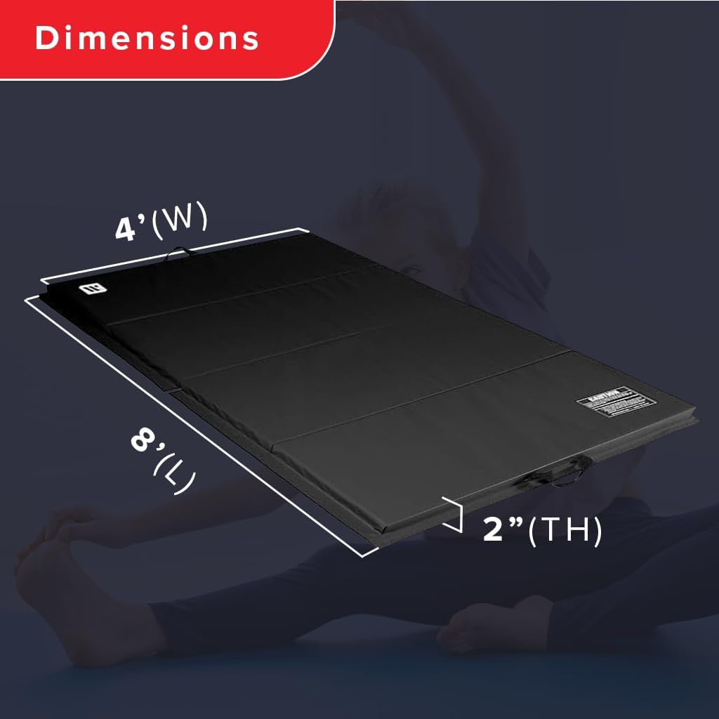 We Sell Mats - 4 ft x 8 ft x 2 in Personal Fitness & Exercise Mat for Home Workout - Lightweight and Folds for Carrying – All Purpose Home Gym Mat – Thick Mat for Yoga, Pilates, Stretches, and Floor Exercises