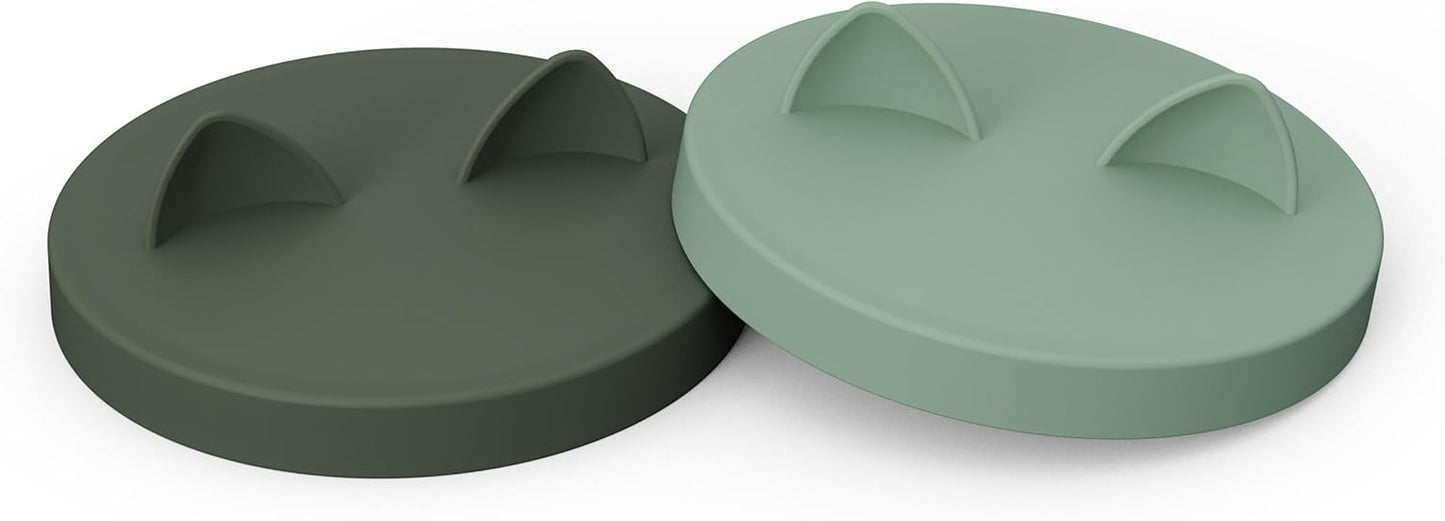 OHMO 2 Pack Pet Food Can Lids, (12.5-14oz) BPA Free Silicone Covers for Cat and Dog Food Cans, Camo&Light Green