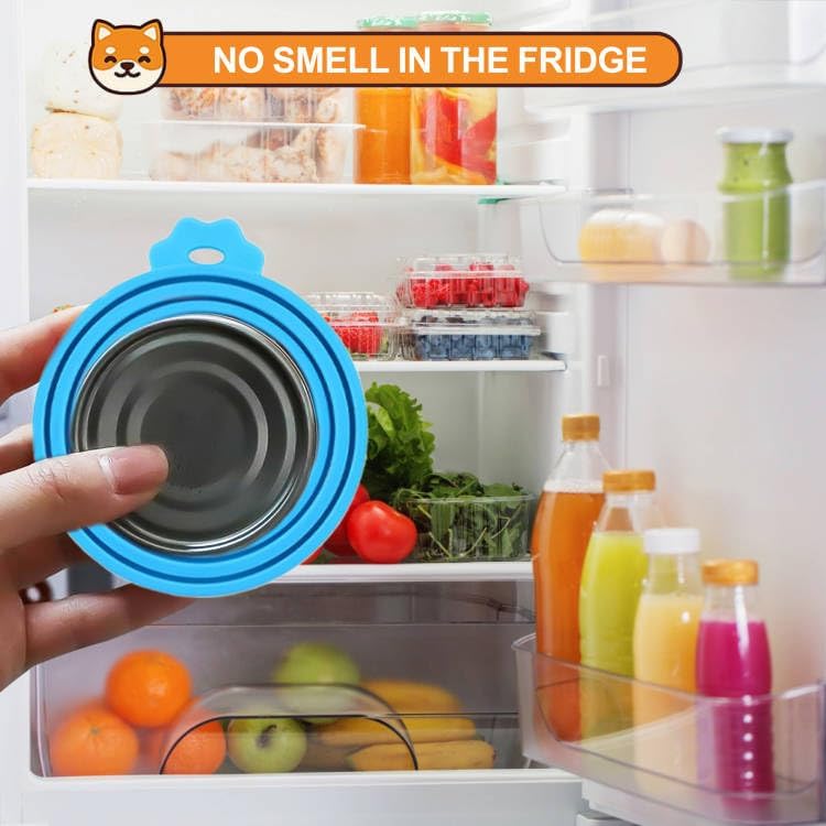 3 Pack Pet Food Can Covers, Silicone Universal Can Lids for Dog & Cat Food, BPA Free, One Fit Most Standard Size Can Lids Top Blue/Green/Teal