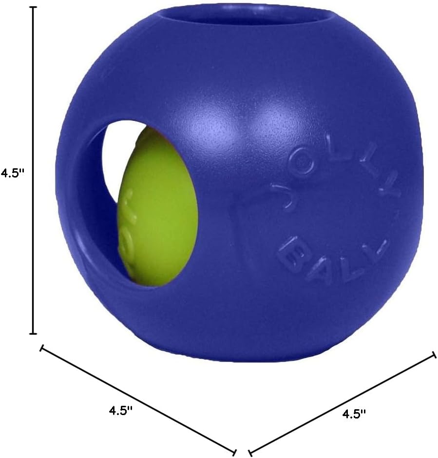 Jolly Pets Teaser Ball Dog Toy, Small/4.5 Inches, Blue