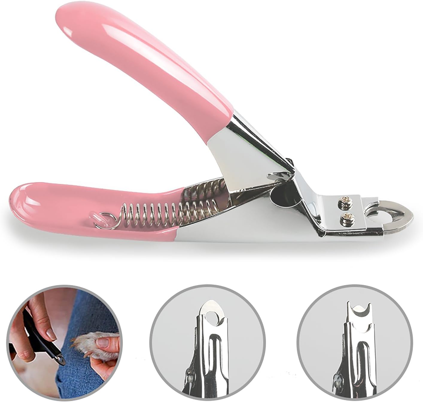 Dog Cat Pets Nail Clippers, Professional Pets Claw Trimmer with Free Nail File, Sharp Stainless Steel Blade, Sturdy Non Slip Handles - for Safe, Professional at Home Grooming