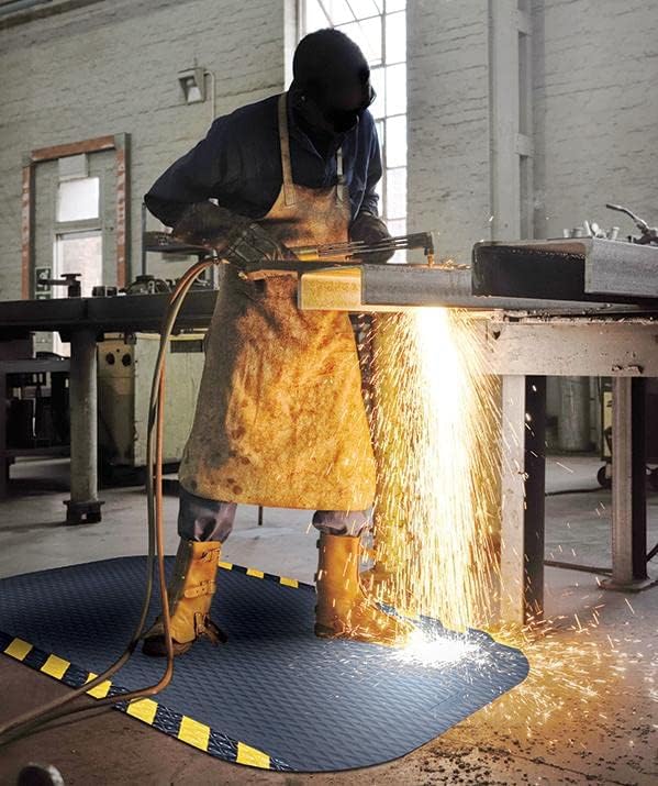 American Floor Mats Hog Heaven 5/8 inch Black & Black Border 5' x 8' Nitrile Backed Anti-Fatigue Comfort Mat