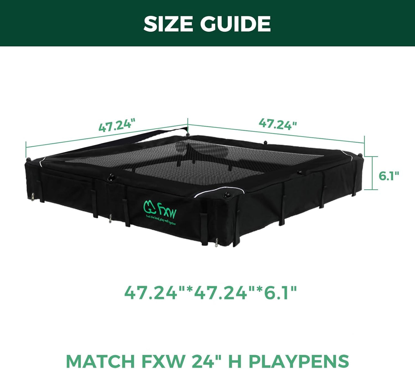 FXW Homeplus Unleashed Indoor Dog Playpen - Stress-Free and Safe Play, Heavy Duty 24 Inch 8 Wire Panels with Playpen Cover for Puppy and Small Dogs, Black│Patented