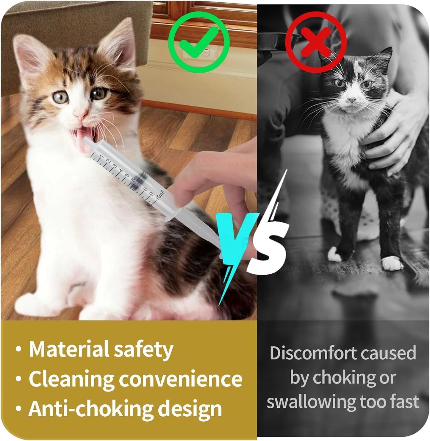 Professional Reusable Puppies Feeding Syringes for Newborn Kittens, Puppies, Pets, Wildlife, Rabbits, Squirrel,Small Animals (4Nipple+2 Syringes)