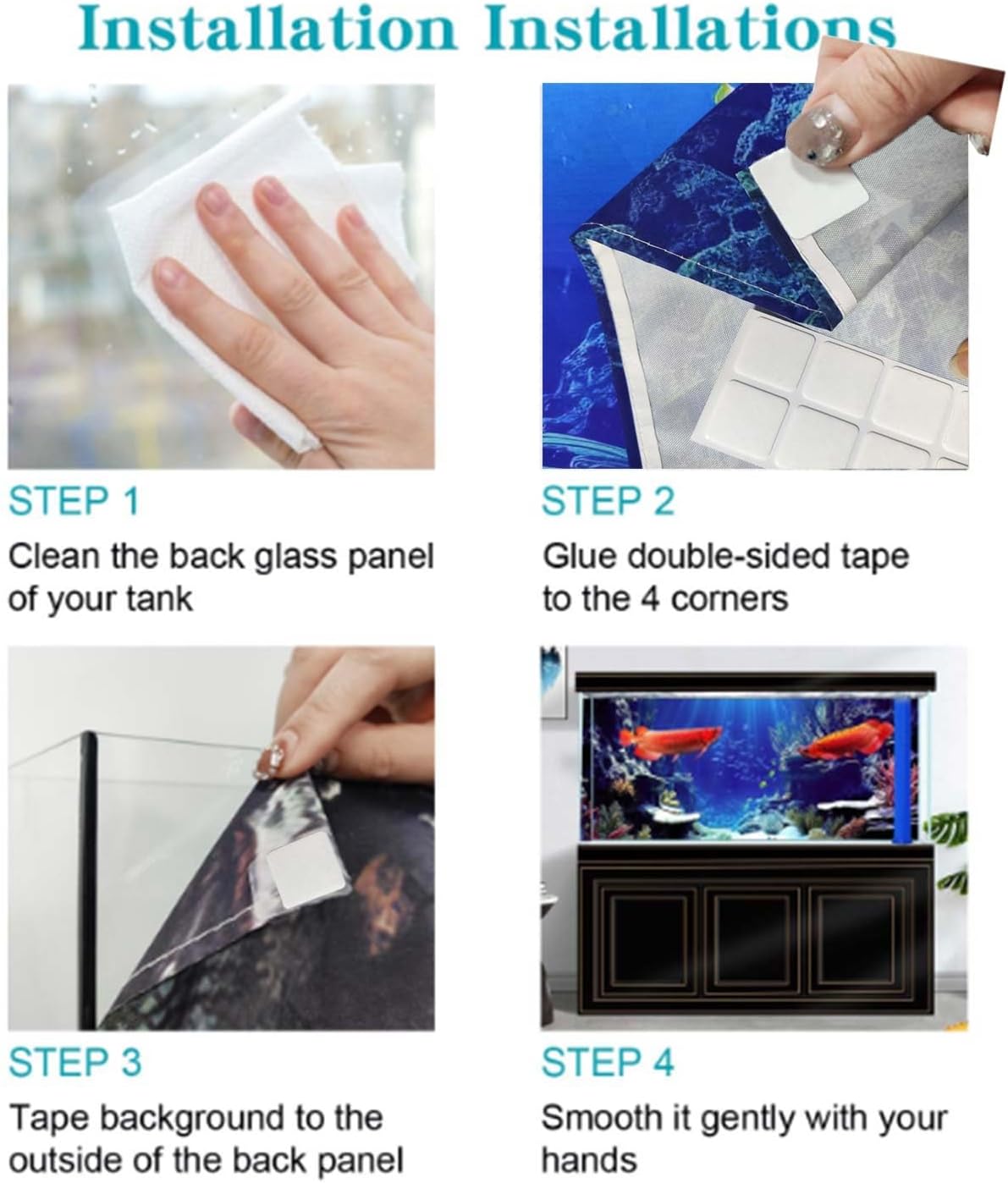 60X24IN Blacklight Octopus Sea Monster HD 3D Black Light Aquarium Background UV Reactive Background Terrarium Background with 10 EVA Double-Sided Tape