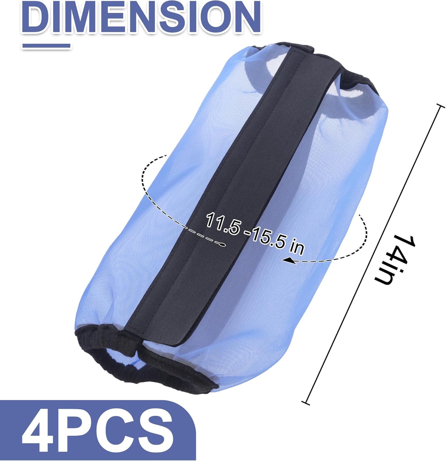 Horse Fly Boots Set of 4, Ultra Lightweight Breathable Mesh Leg Wraps, Non-Slip Fit, Reduce Stomping, Universal Size, Ideal for Summer RoyalBlue