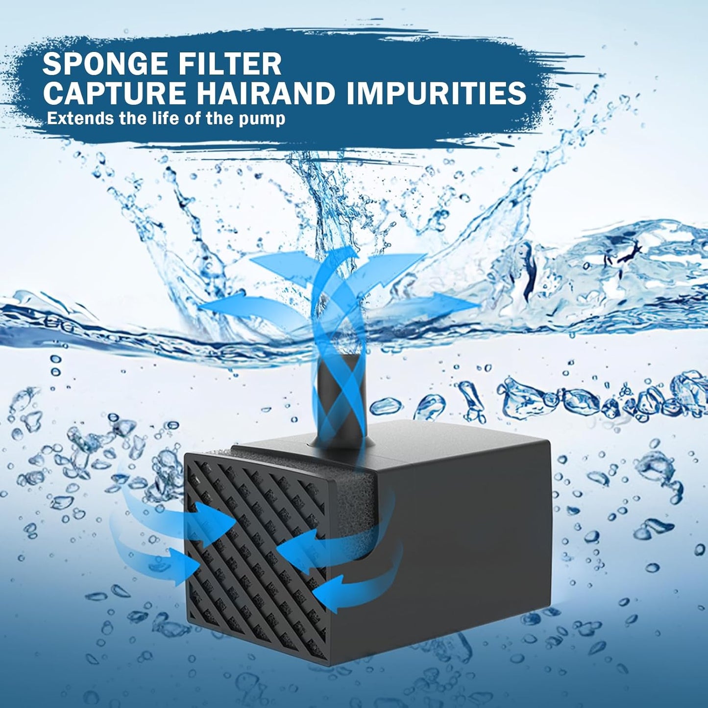 PETNF Dog Water Fountain Water Pump Replacement for PETNF 3 Gallons Stainless Steel Pet Water Fountain for Large Dogs, Replacement Pump for D2223, D2341, D2322 Models, Safe, Quiet and Powerful Pump