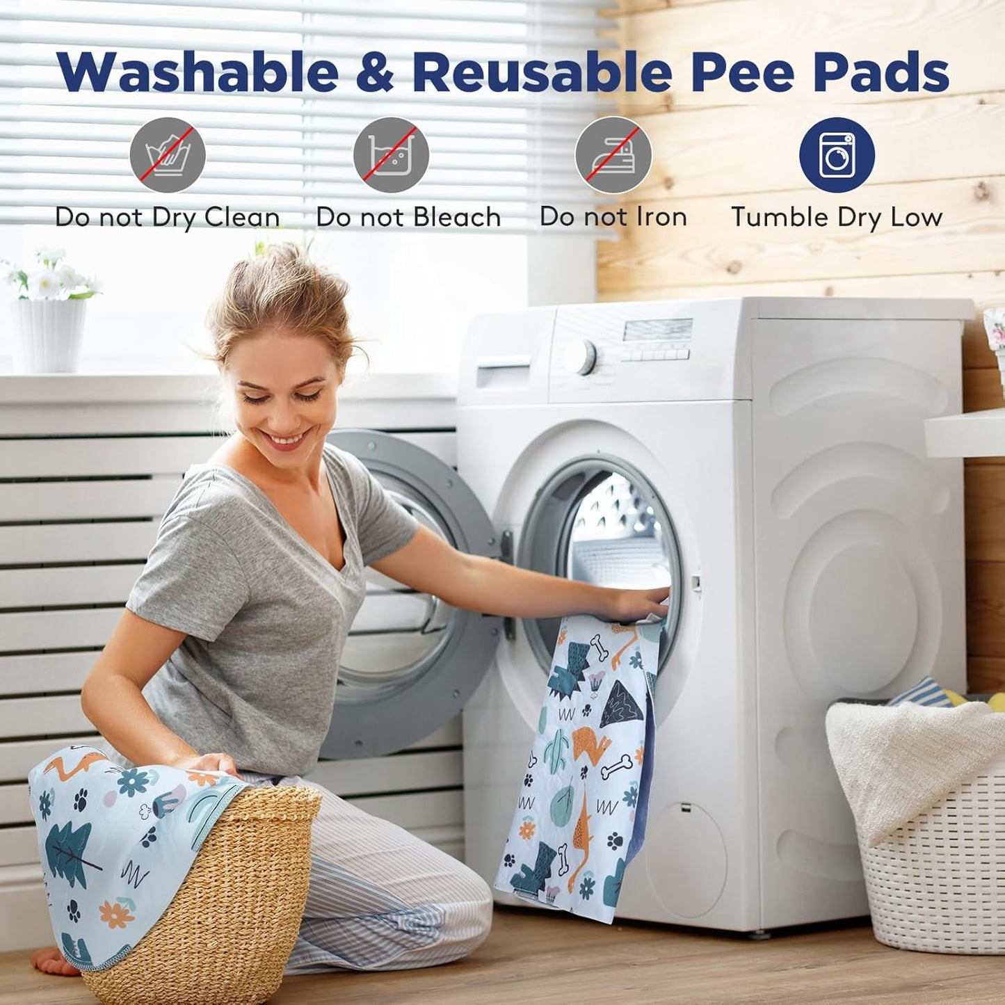 Washable Pee Pads for Dogs, 2 Pack Large 36"x41" Super Absorbent Reusable Training Pads, 100% Waterproof Non-Slip, Whelping & Playpen Indoor Dog Cage Pads Pet Mat Dog Supplies