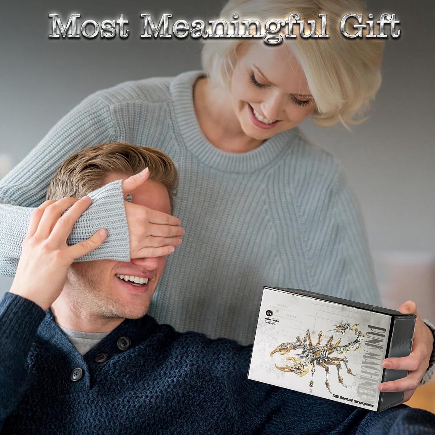 Scorpion 3D Metal Puzzles Kits for Adults Teens โ 454 Pcs โ Mechanical Assembly Models โ 4 Hours to Build โ Ideal for Gifts and Decorations (Silver)