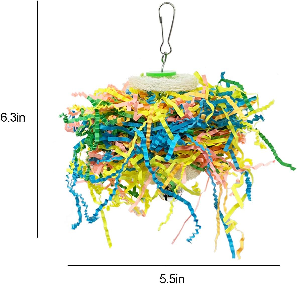 EBaokuup Bird Parrots Shredding Toys Parakeet Chewing Toys Bird Loofah Toys Parrot Cage Shredder Toys Bird Foraging Hanging Toys Bird Accessories for Parrots Lovebird Cockatiel Conure African Grey