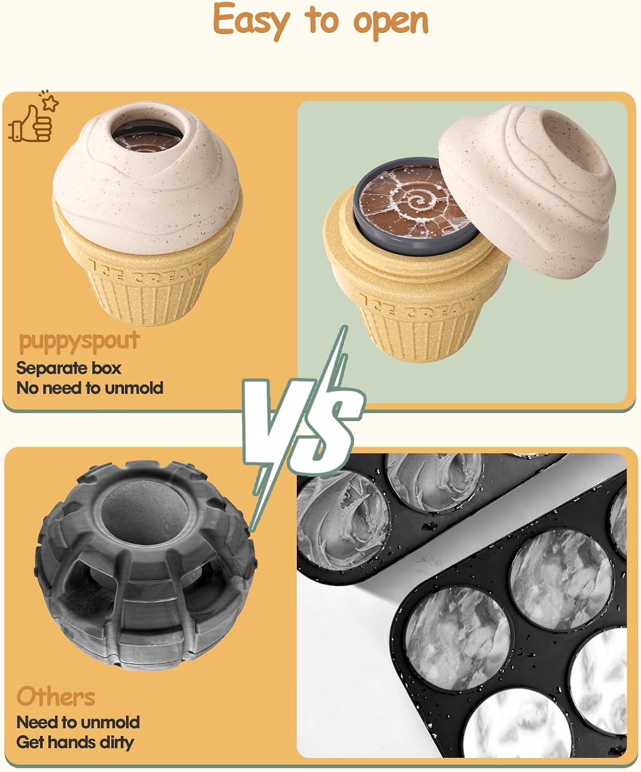 Dog Frozen Treat Toy, Long-Lasting Interactive Dog Toys to Keep Them Busy, Fillable & Freezable Birthday Gifts, Enrichment Toys for Puppy