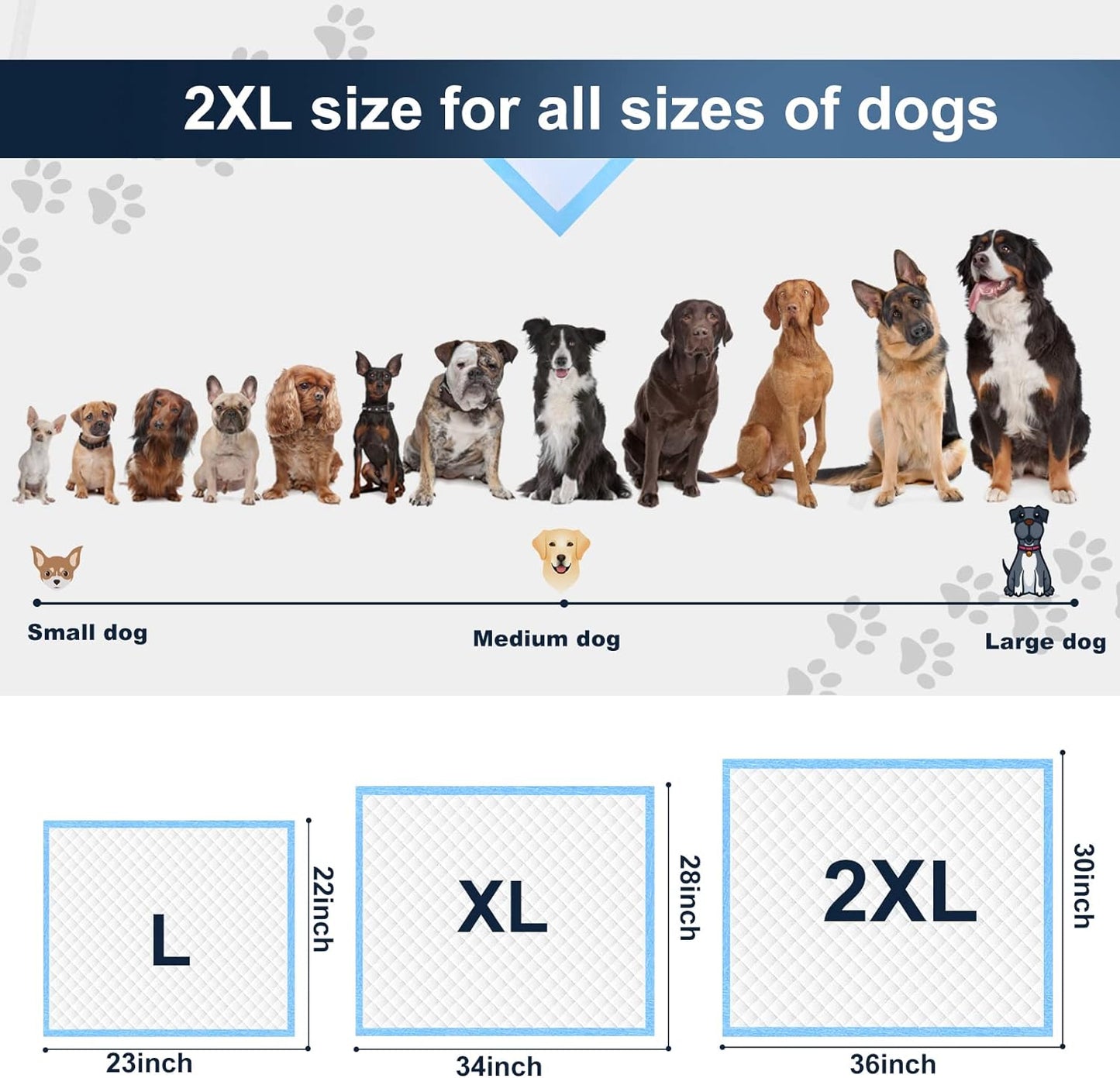 Boscute XXL Thicken 6 Layers Heavy Absorbent 30"x36" Pet Training Dog Pee Pads, Extra Large Polymer Leak-Proof Quick Dry Puppy Pee Pads, Disposable Pee Pads for Dogs Cats Rabbit