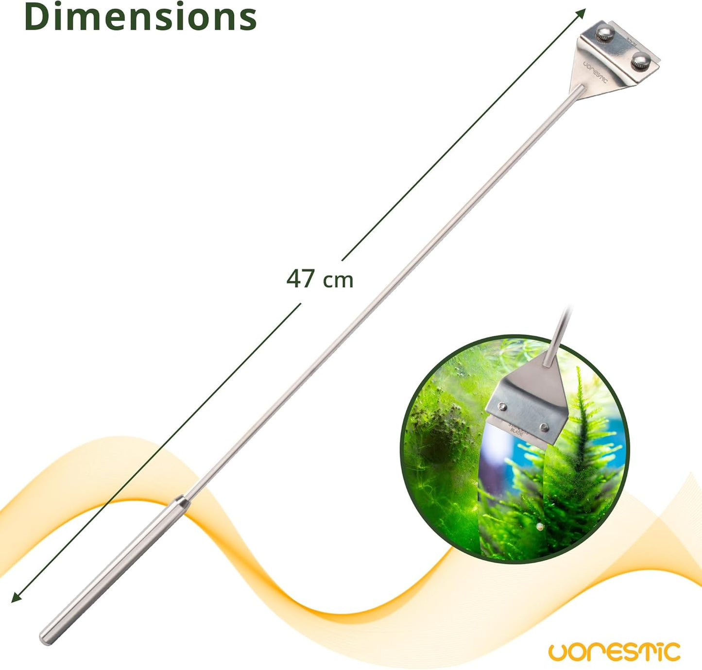 6Pcs Aquascape Tools, Terrarium Tools, Aquarium Kit with Stainless Steel Aquarium Tweezers Extra Long, Aquarium Scissors, Algae Scraper, and Spatula - Aquascaping Tools Set for Maintenance