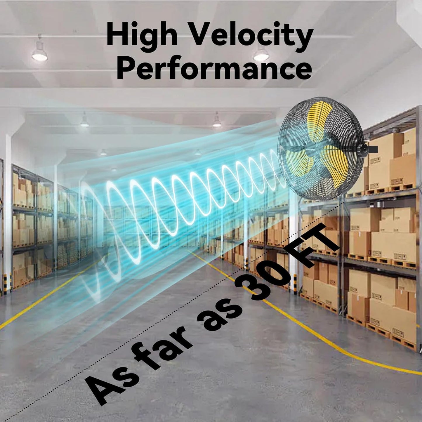 14 Inch Wall Fan Pro Series - Waterproof Motor High Velocity Wall Mount Fans for Commercial, Residential, Warehouse, Covered Patio, Shop, Garage, Barn 3 Speed 3000 CFM UL Safety Listed