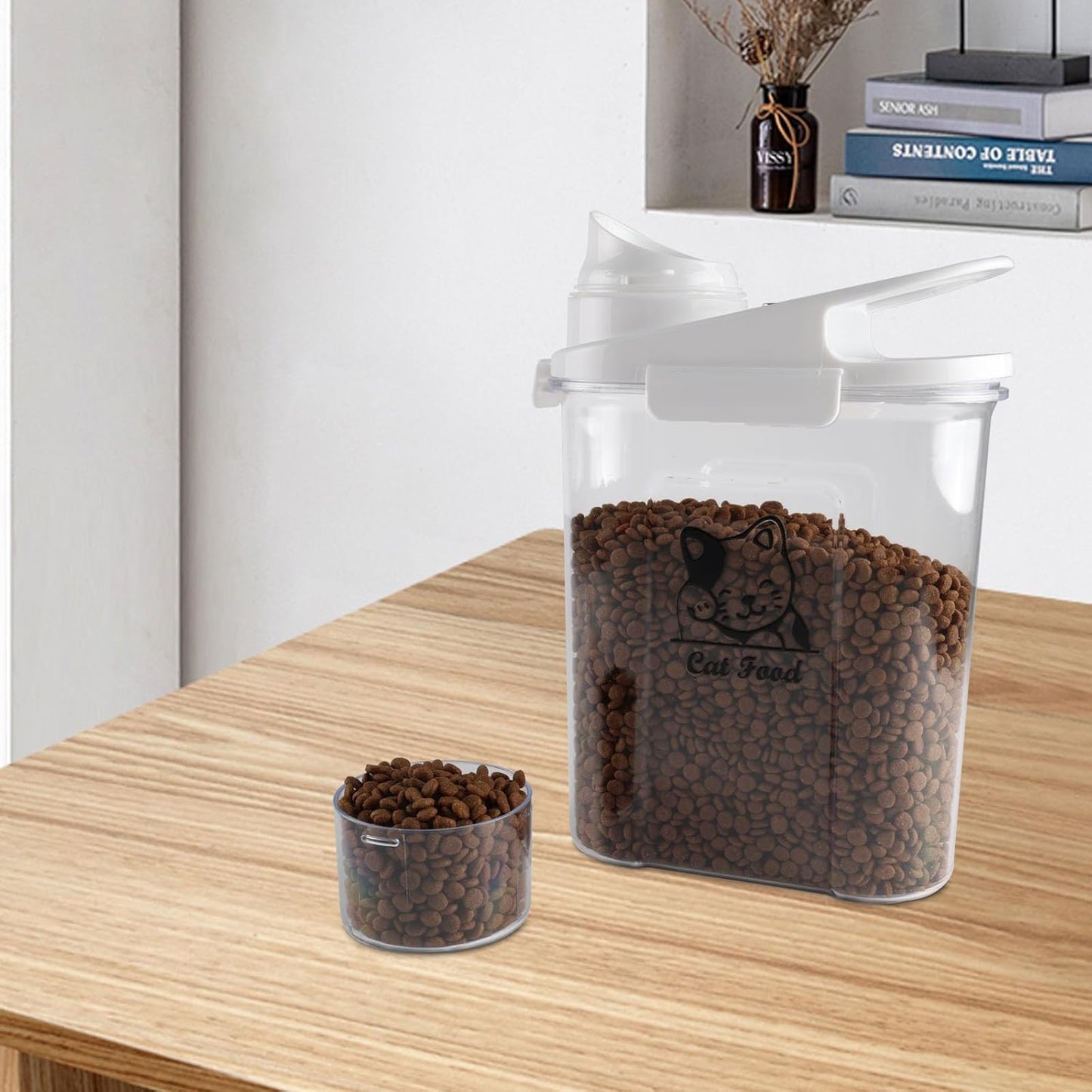 Cat Food Container,Large Capacity Cat Food Storage Container with Airtight Lid,|Portable Pet Food Storage Containers for Dog Food Storing,Canned Cats Travel| BPA Free