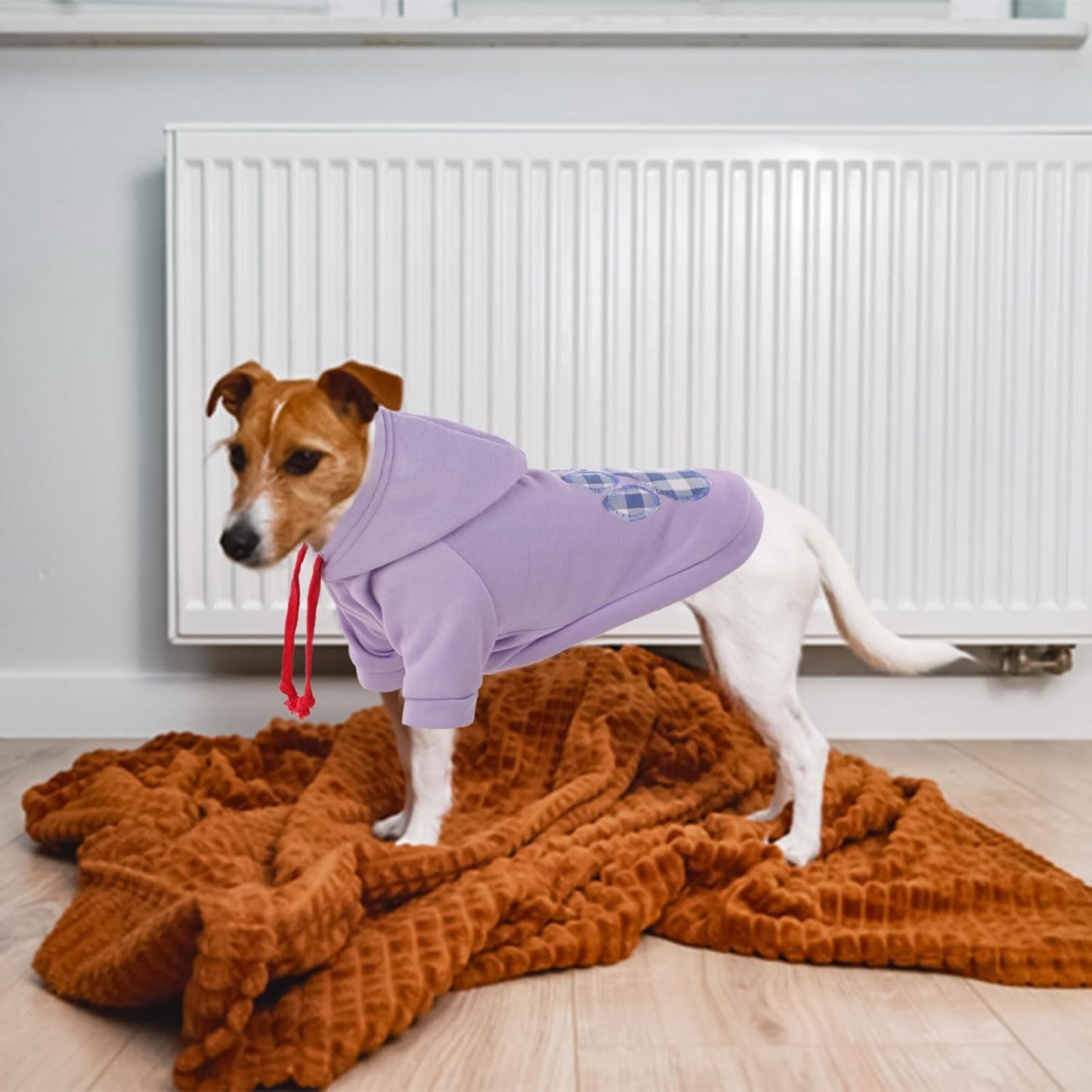 SAWMONG Dog Hoodie,Flannel Pet Hooded Sweater with Hat Puppy Pullover Sweater Shirt,Dog (Purple,3XL)