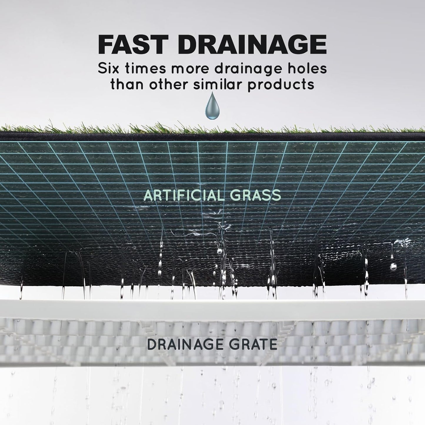 HQ4us Dog Grass Pad with Tray Large 34”×23” Dog Litter Box Toilet with 2×Artificial Grass for Dogs with Hemmed Edge, Pee Pads for Dogs, Realistic, Less Stink, Potty for Balcony