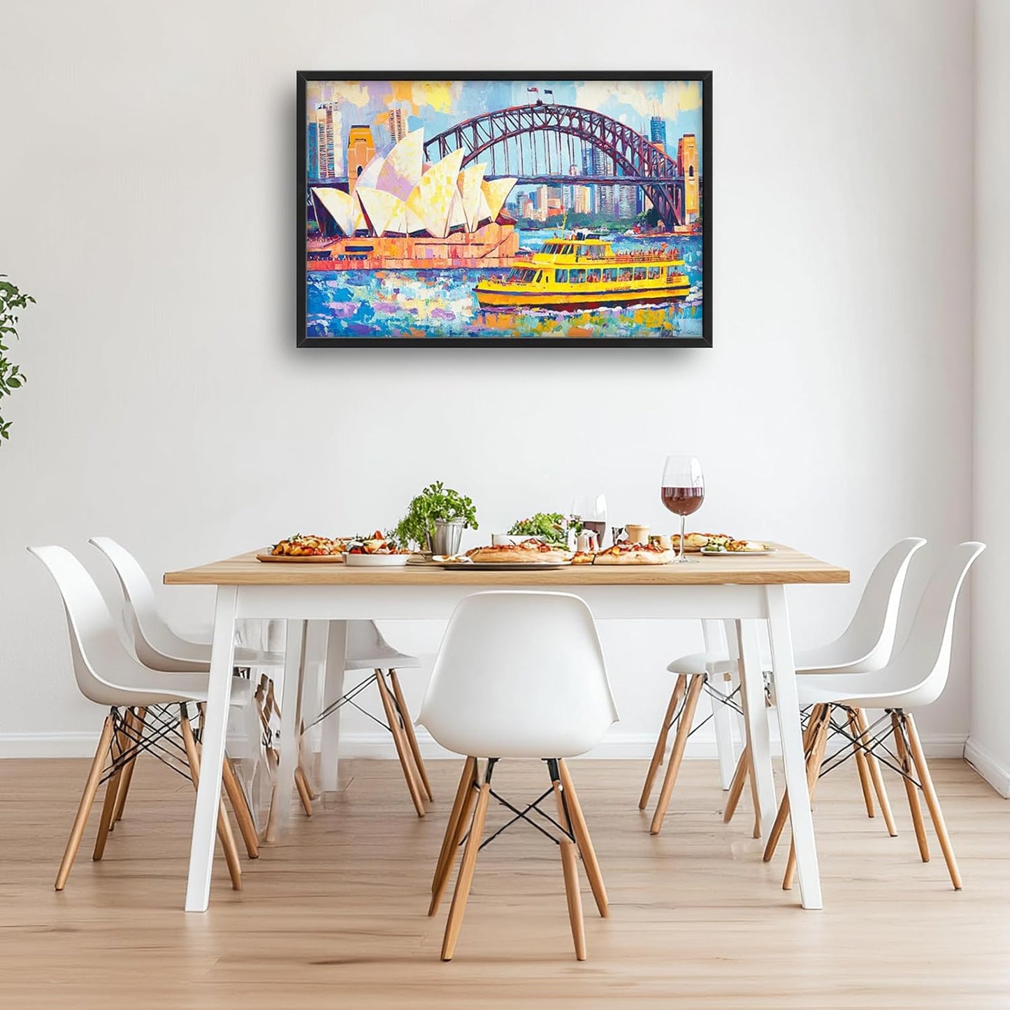 Extra Large Sydney Opera House Framed Wall Art for Living Room,Oversized Abstract Harbour Bridge Cityscape Pictures Wall Decor,Canvas Print Painting Modern Artwork Bedroom Office Bathroom 36L" x 24W"