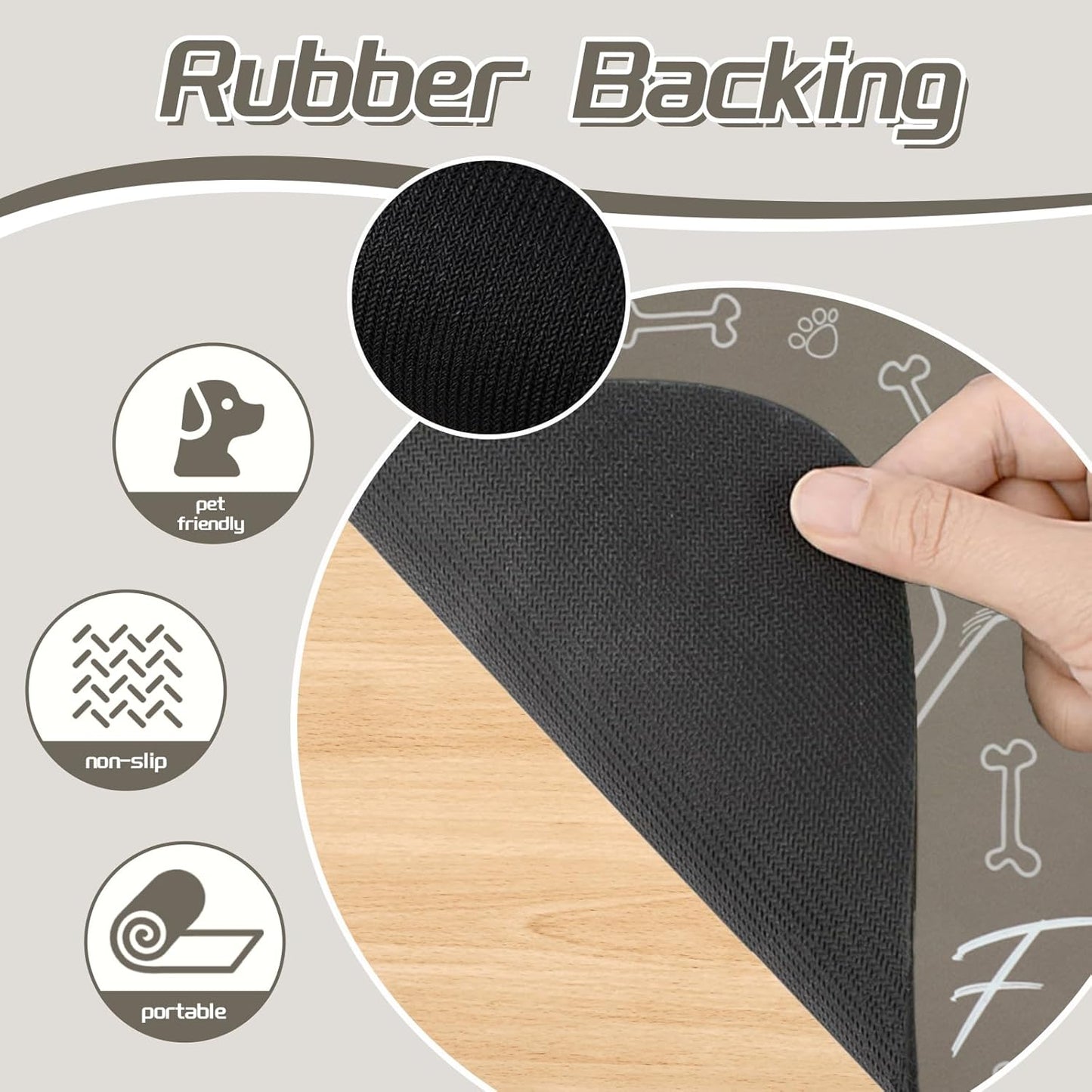 Le courant Absorbent Pet Mat Dog Cat Mat for Floors Waterproof,Cat Placemat Mat for Feeding Bowls - No Stains No Sliding Quick Dry Dog Water Mat Eating Mat Dish Mat-15.7x23.6 in