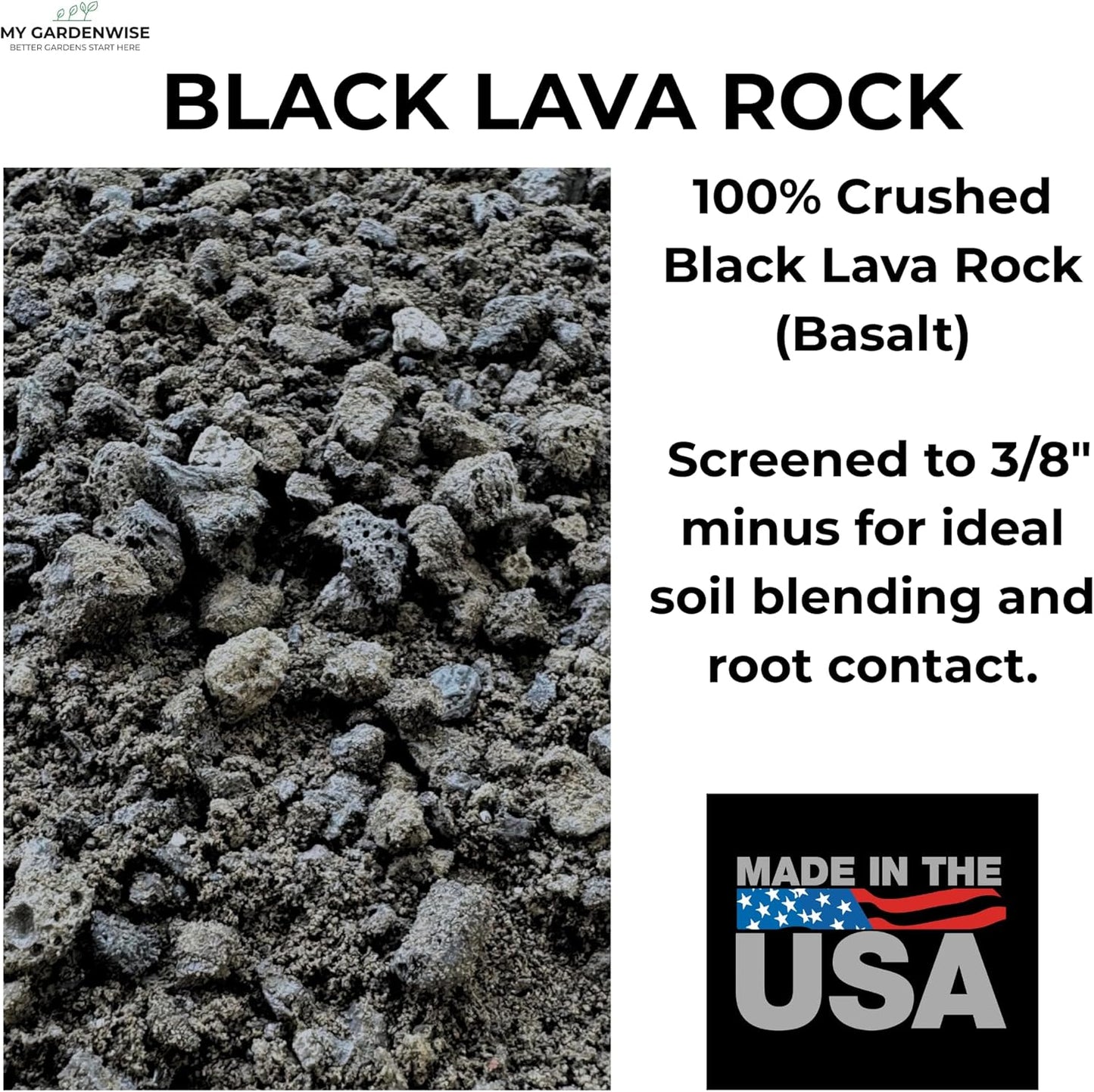 Lava Rocks for Plants (3/8ββ Minus), Natural Black Lava Rocks, Succulent & Terrarium Horticultural Volcanic Rock, Ideal Drainage for Potted Plants, Made in USA (5 qts - 9 lbs)