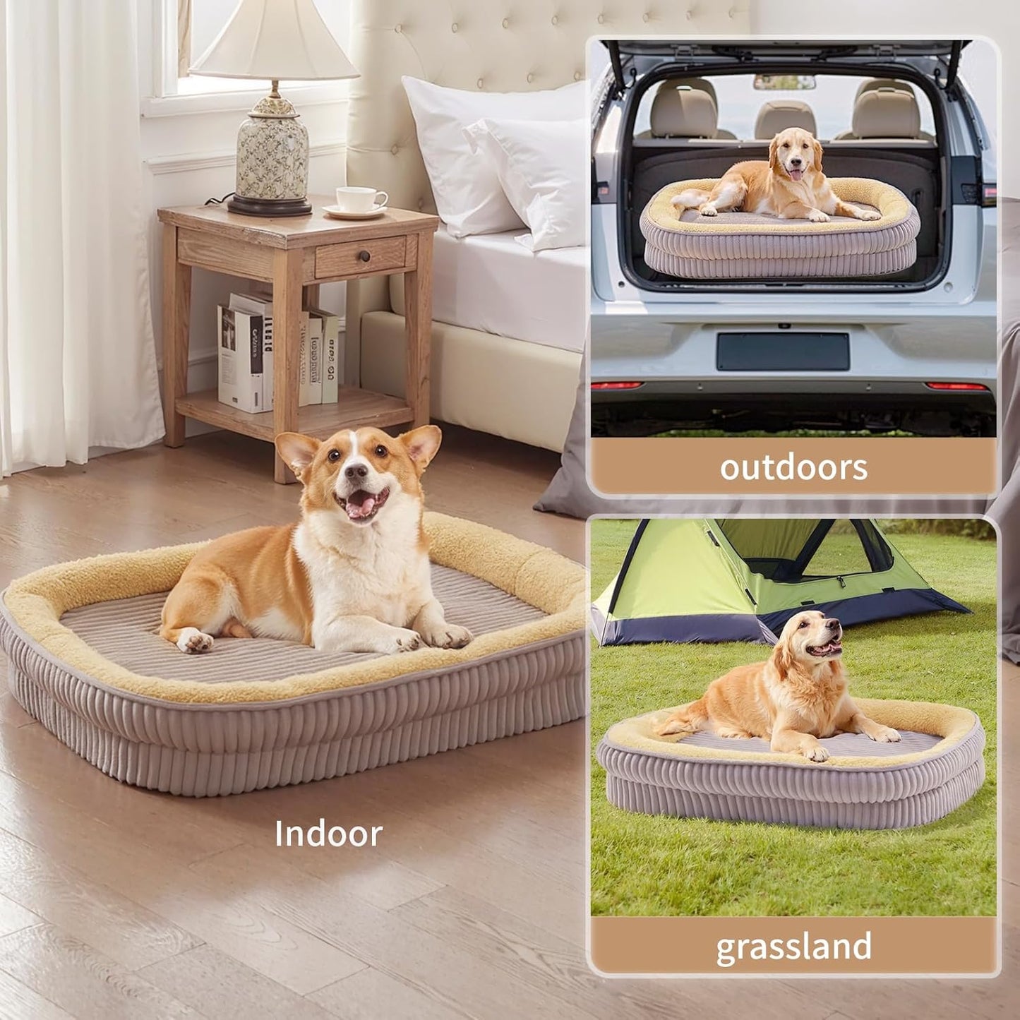 Orthopedic Dog Bed for Puppy,Extra Small Dogs Breeds,Oval Cat Bed,High Density Egg Crate Foam Dog Sofa Beds,Pet Couch Bed with Four Sided Bolster,Removable Washable Cover&Non-Slip Bottom