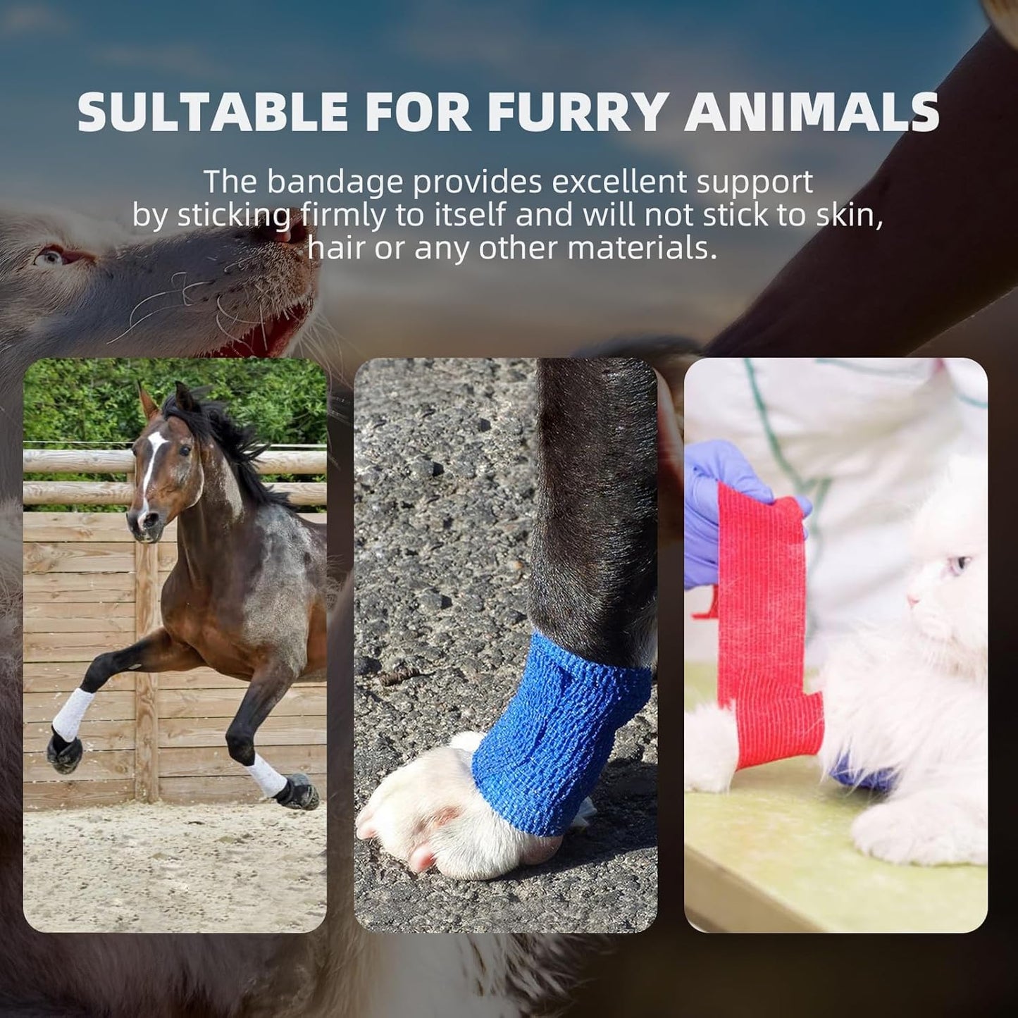 OK TAPE Self Adherent Cohesive Bandages Wrap - 6Packs, 4" x 5 Yards, Non-Woven Self Adhesive Bandage Wrap for Thumb, Finger, Wrist, Ankle, Vet Wrap Bandages Tape (Mixed Colors)