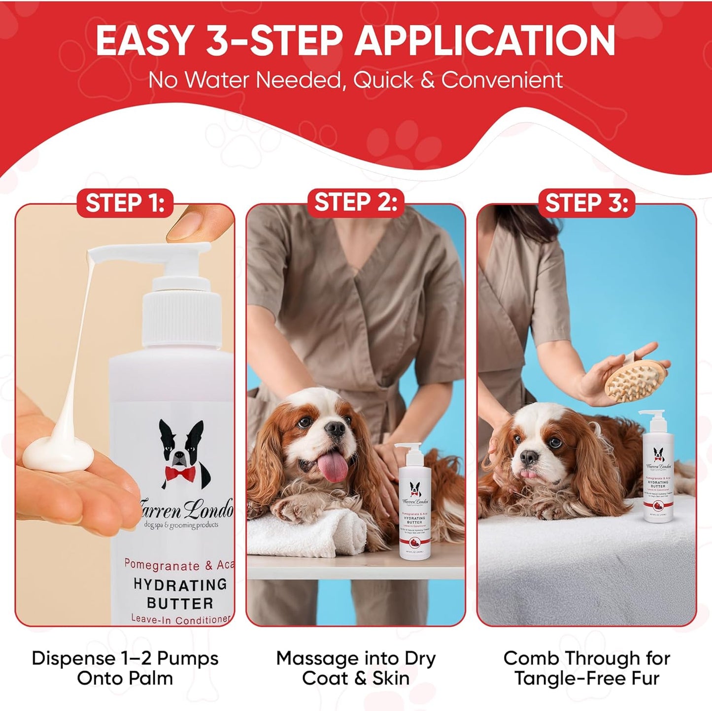 Warren London - Hydrating Butter and Leave-in Conditioner for Dogs Skin and Coat - Pomegranate & Acai - 1gal