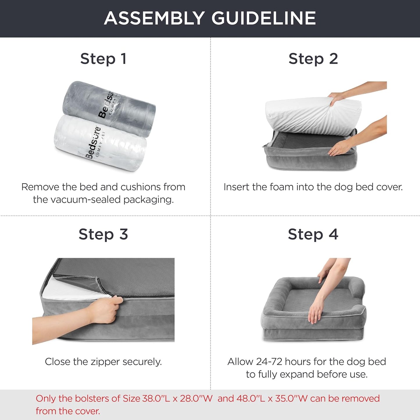 Bedsure XL Orthopedic Dog Bed for Extra Large Dogs - Washable XLarge Dog Cat Bed Waterproof, Comfort Dogs Couch Sofa with Washable Removable Cover, Pet Bed with Nonskid Bottom, Moss Green, 42"