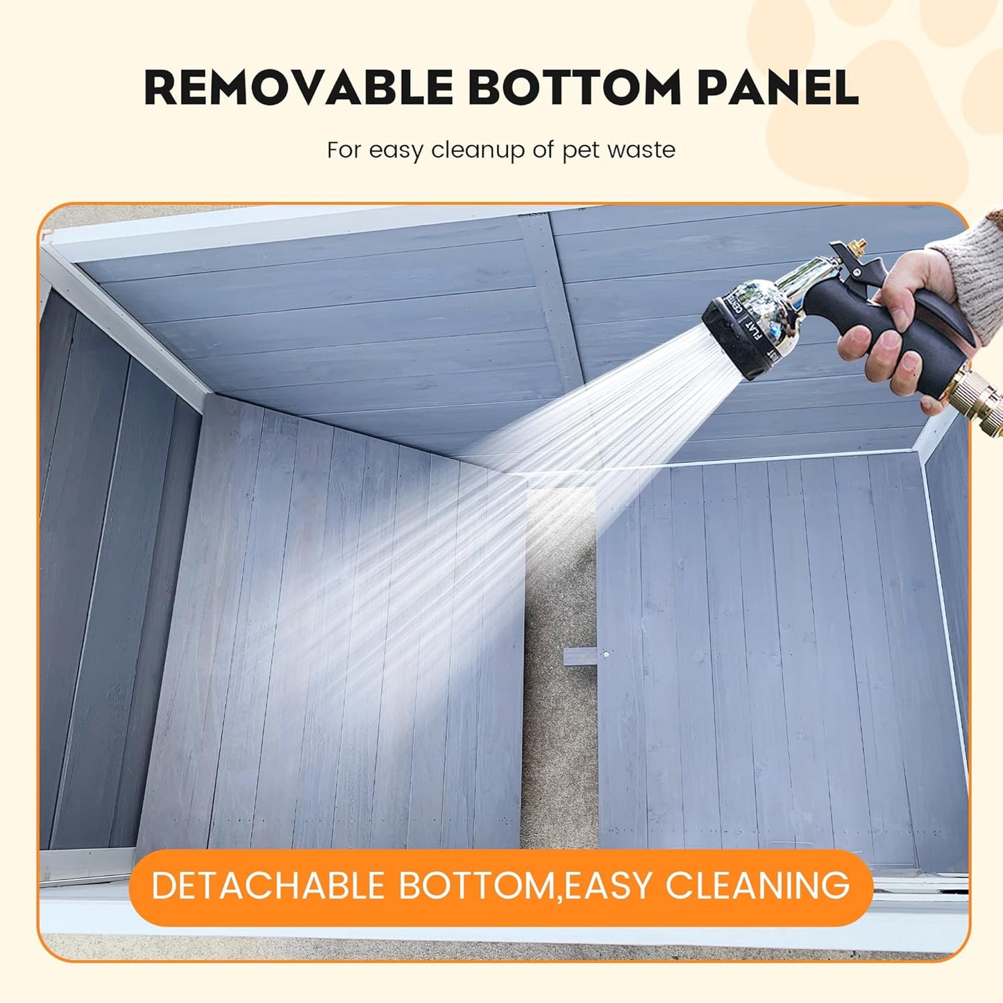 Large Solid Wooden Dog House,Suitable for Both Indoor and Outdoor, Suitable for Large Dogs and Animals of The Following Size, Easy to Clean,Can DIY,45.75" W x 31.25" D x 32.5" H