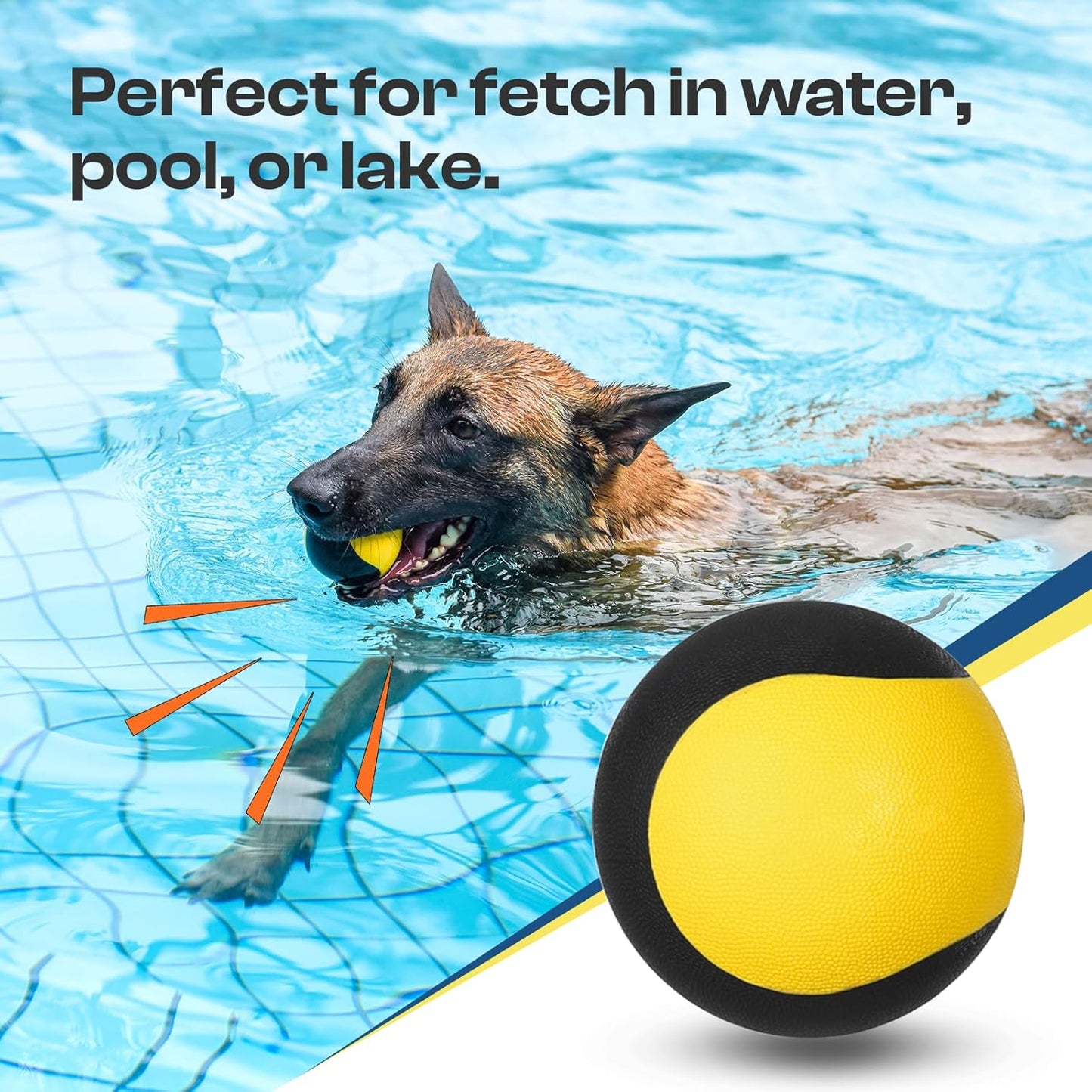 Squeaky Floating Dog Toy – Interactive Water Ball for Fetch & Pool Play, Durable Cognitive Ball for Smart Dogs,Ideal for Medium & Large Dogs