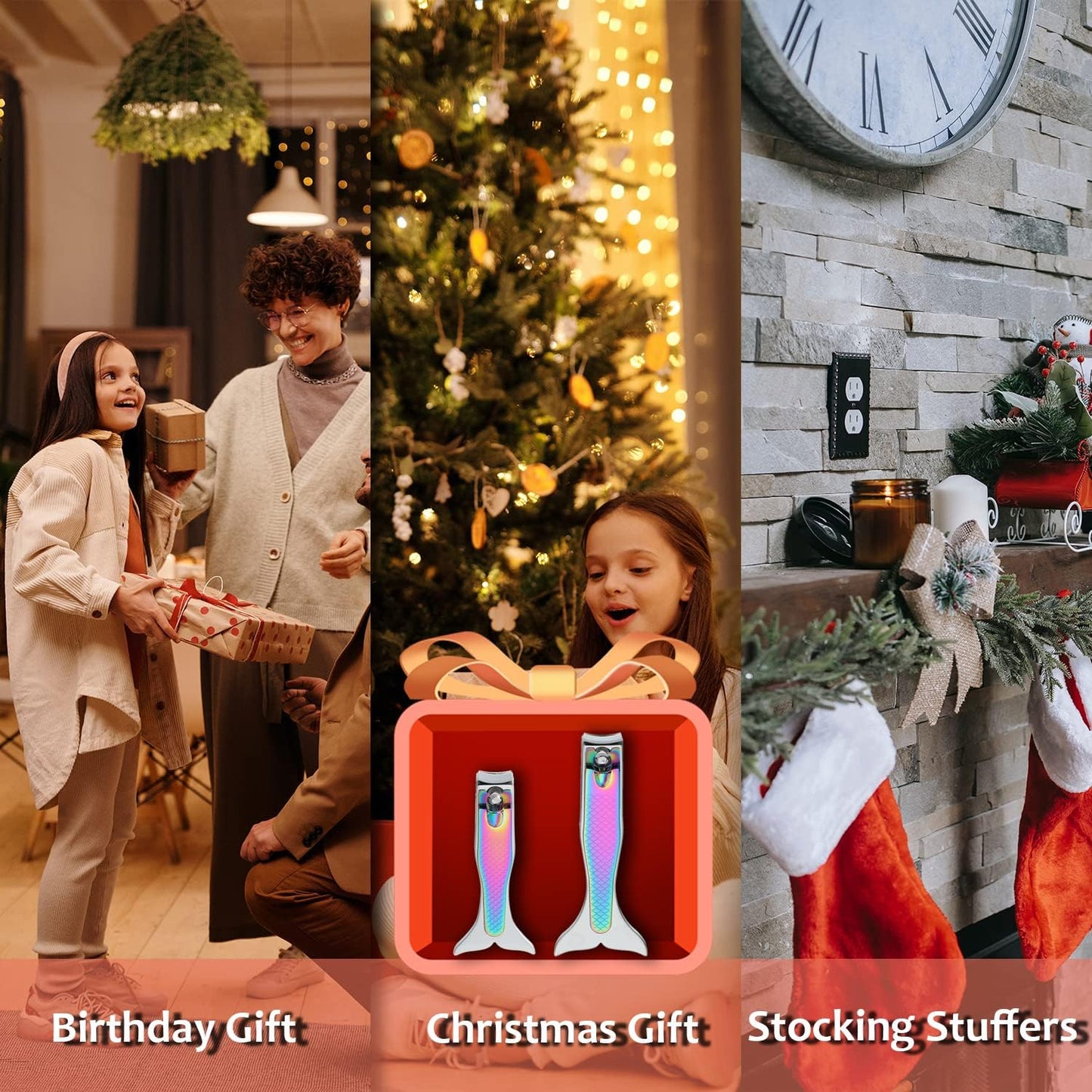 Mermaid Nail Clipper Set, Gifts for Girls and Women, Unique Gifts for Christmas, Stocking Stuffers, Birthdays