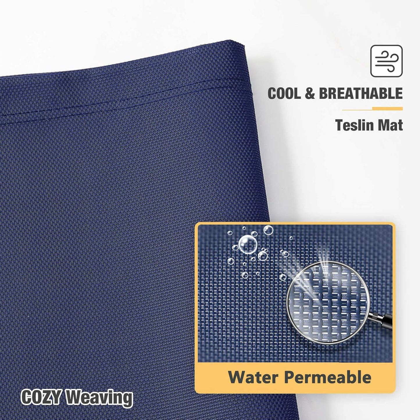 Veehoo Chew Proof Elevated Dog Bed - Cooling Raised Pet Cot - Silver Aluminum Frame and Durable Textilene Mesh Fabric, Unique Designed No-Slip Feet for Indoor or Outdoor Use, Blue, Medium, CWC2003