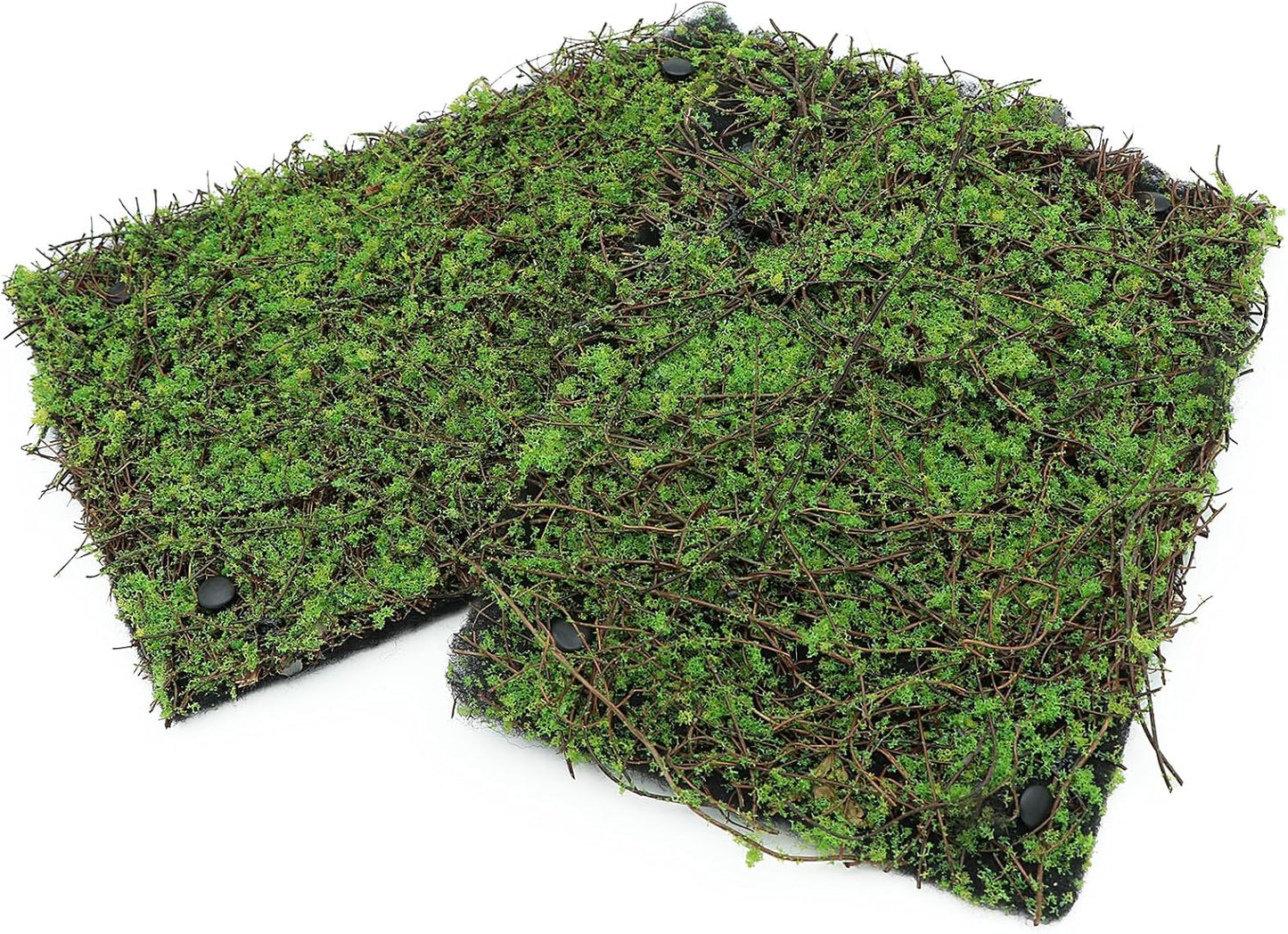 AQUA KT Reptile Moss Background Backdrop Wall Artificial Terrarium Habitat Amphibian Cage Decoration for Lizard Bearded Dragon Snake Tree Frog Chameleon Climbing, Pack of 4
