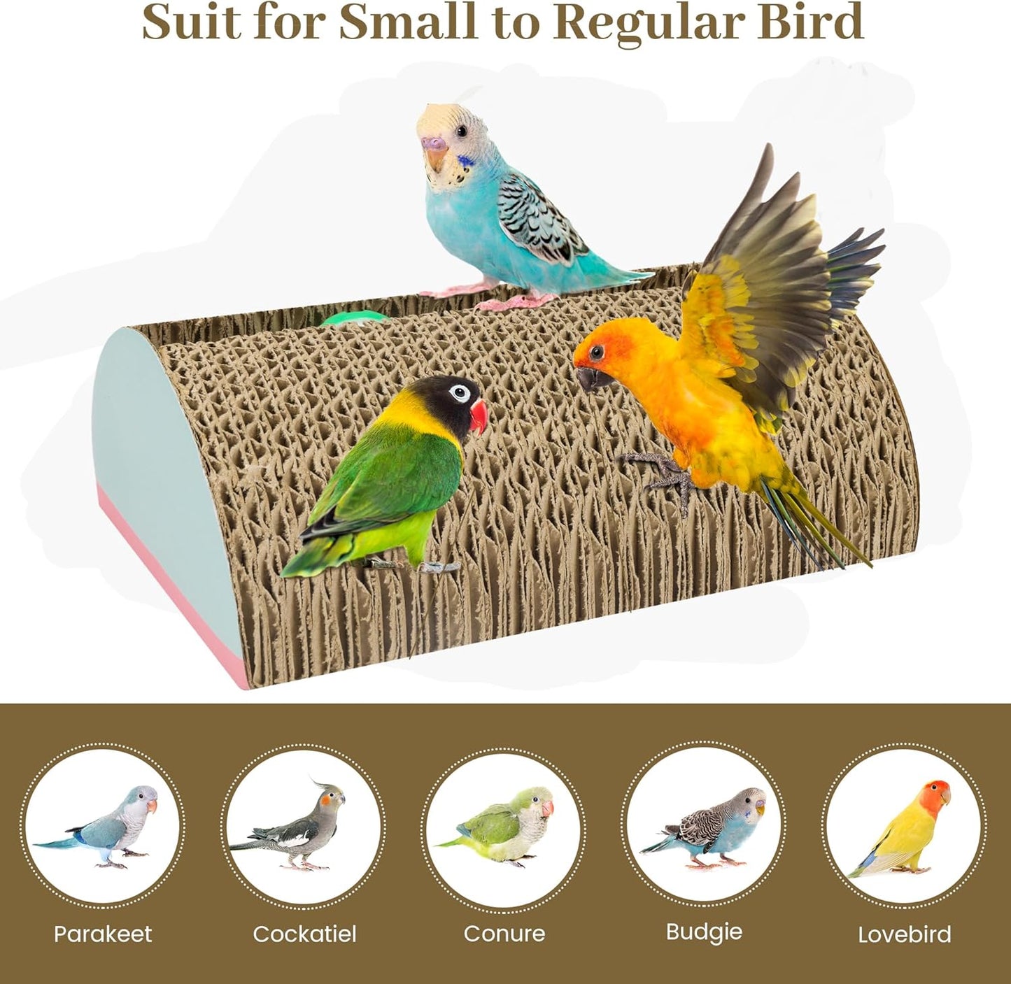 Parrot Cardboard Toy with Jingle Bells Bird Cage Perches Toy for Small to Regular Parrot Toys Bird Amazon, Grey Parrots, Parakeets,Macaw