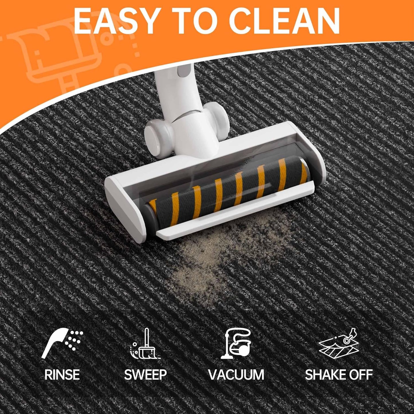 Indoor Outdoor Door Mat, 4’ x 3' Doormat for Entryway, Rubber Backing Non Slip Front Door Mat Outside Entrance, Super Absorbent Commercial Floor Mat for Home Office