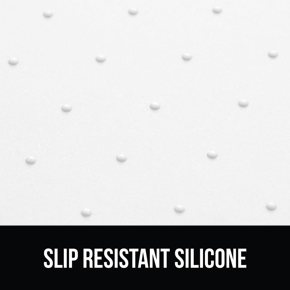 GORILLA GRIP 100% Waterproof Raised Edge BPA Free Silicone Pet Feeding Mat, Dog Cat Food Mats Contain Spills Protects Floors, Placemats for Cats and Dogs Water Bowl, Pets Accessories 32x24 White