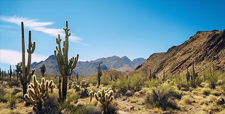 Reptile Habitat Background, Retro Desert Oasis Cactus Terrarium Background 72X18 in Background with 8 EVA Double-Sided Tape