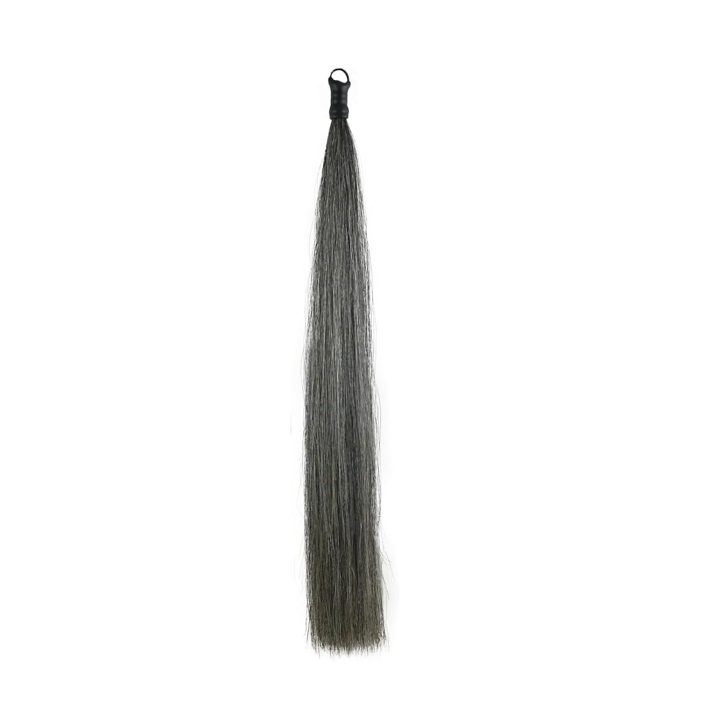 Horse Tail Extension with Braided Horsehair Loop, Blunt Cut Bottom, 3/8 lb, 28-30 inches (dark gray)