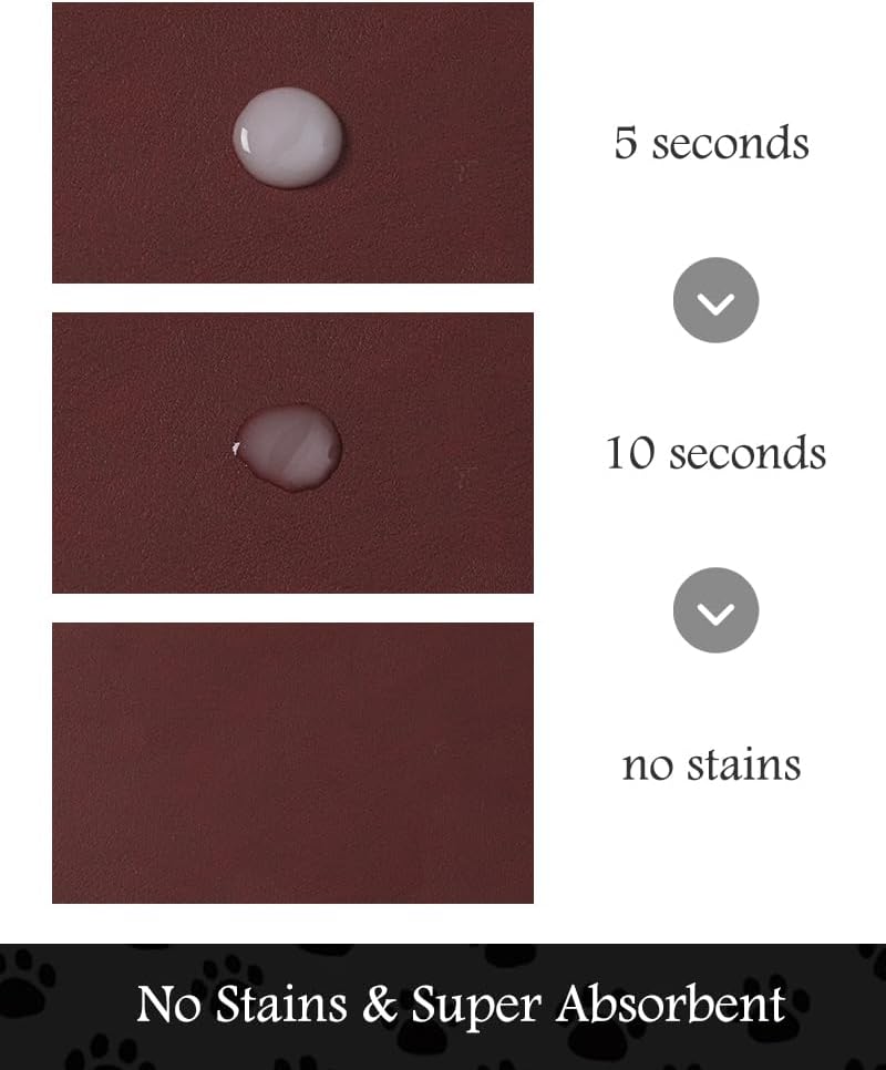 Pet Feeding Mat-Absorbent Dog Mat for Food and Water Bowl-No Stains Quick Dry Water Dispenser Mat-Dog Accessories Pet Supplies-Bowl for Messy Drinkers（RED,12"x19"