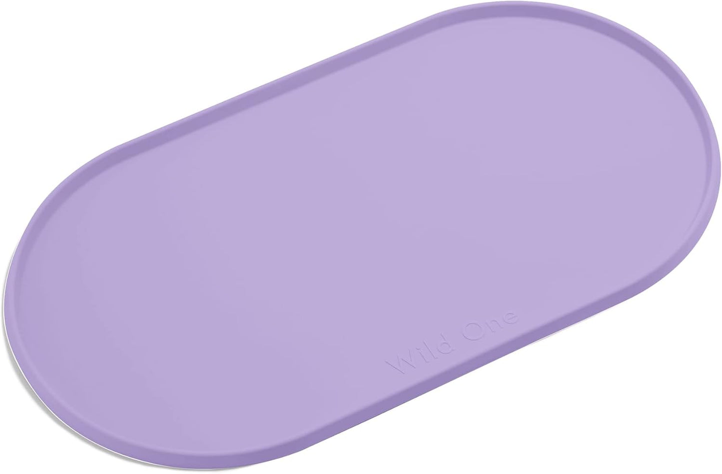 Wild One - Dog & Cat Placemat for Food & Water - Silicone, Non-Slip, Non-Toxic - Great for Travel - Standard (Lilac)