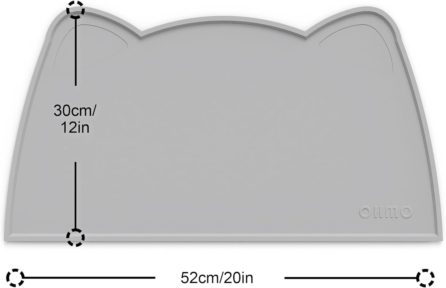 OHMO - Cat Food Mat, Silicone Pet Feeding Mat for Floor Non-Skid Waterproof Dog Water Bowl Tray, Easy to Clean Pet Placemat