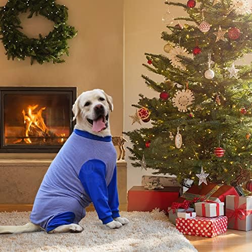 Yeapeeto Dog Onesie Surgery Recovery Suit for Large Medium Bodysuit Dogs Pajamas PJS Full Body for Shedding, Prevent Licking, Wound Protection, Cone Alternative (2XL, Blue)