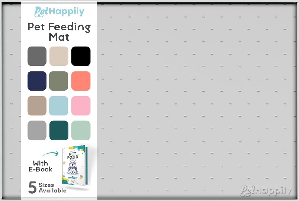 Dog Food Mat - Raised Edges Dogs Mat for Food and Water Prevent Spill, Waterproof Cat Food Mats Protect Floors, Easy Clean Dog Bowl Mats for Food and Water, Silicone Pet Food Tray