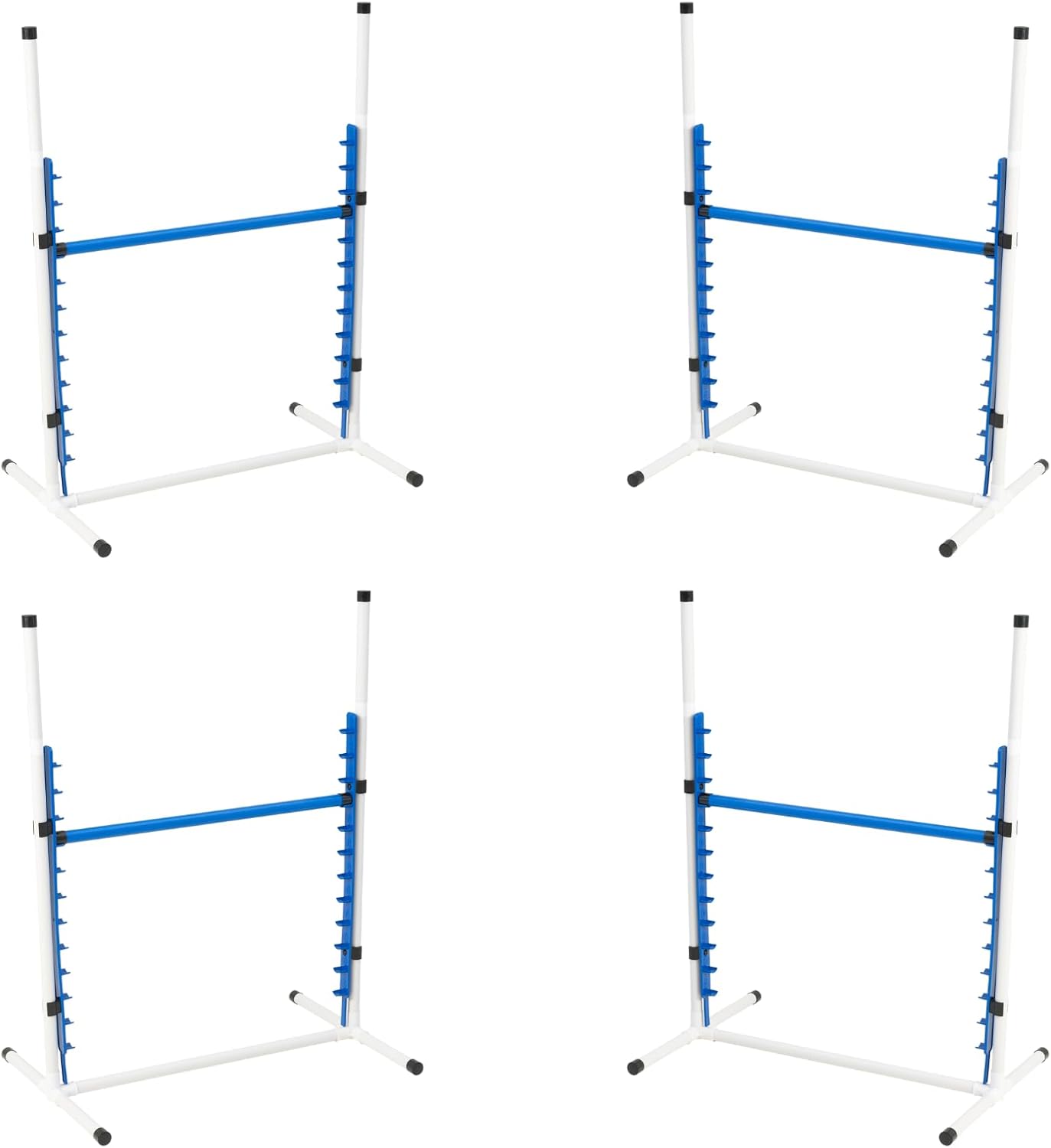 Better Sporting Dogs 4 Pack Adjustable Dog Agility Bar Jumps w/Cup Strips | Competition-Style Jump Cups for Height Class & Safe Displacement