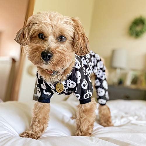CuteBone Dog Halloween Pajamas Puppy Onesies Small Dogs Soft Pjs Coat Cat Apparel Comfy Pet Christmas Clothes Outfit Doggie Bodysuit P11XL