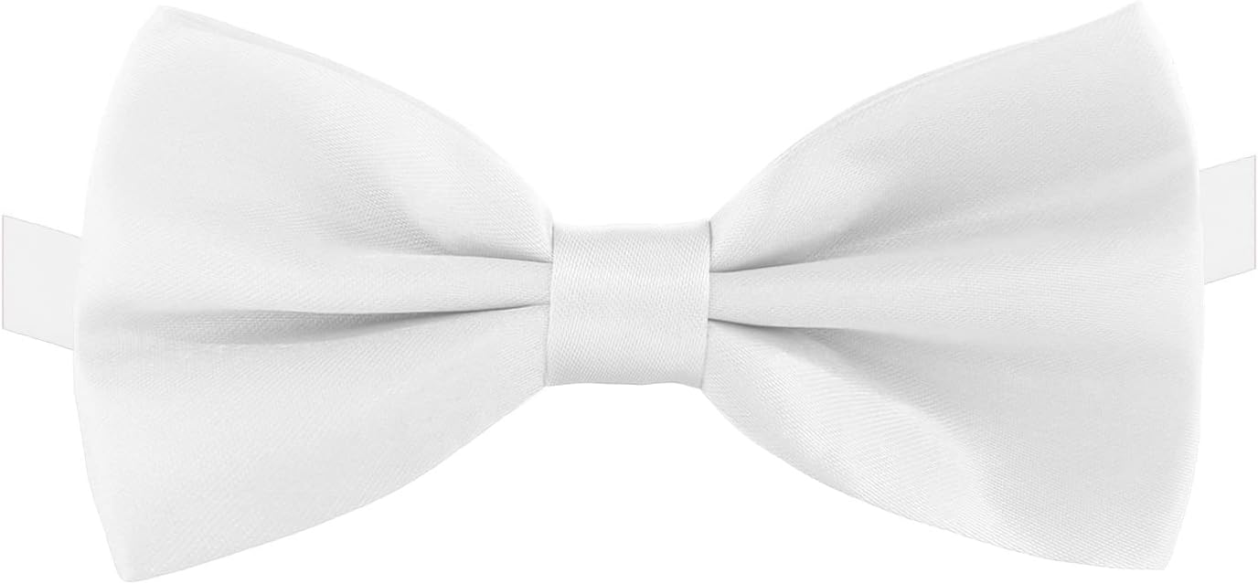 KOOLMOX Dog Bow Tie White, Formal Dog Bowtie with Adjustable Dog Collar for Medium and Large Dogs Cats Pets Wedding Christmas Birthday Party Holiday Homecoming Costumes, 1 Piece White