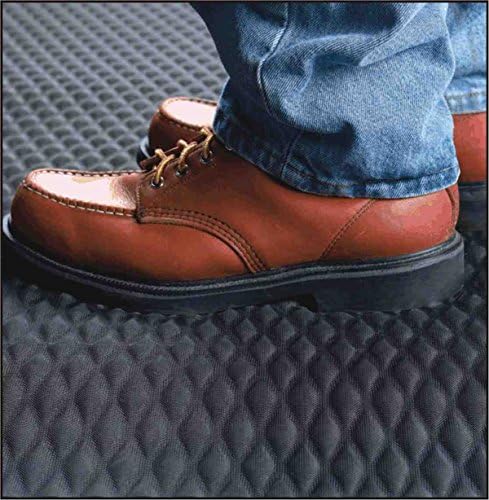 American Floor Mats Hog Heaven Premium 7/8" Black & Yellow Border 2' x 3' Nitrile Backed Anti-Fatigue Comfort Mat