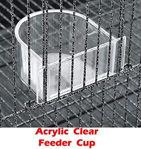 42" Stackable Center Divided Breeder Breeding Bird Flight Double Rolling Cage for Aviaries Canaries Cockatiels Lovebirds Finches Budgies Small Parrots