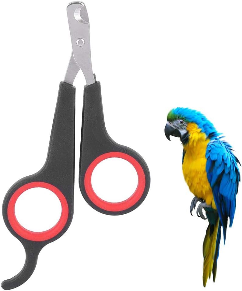 Animal Nail Scissors,Bird Nail Scissors,Beak Trimmer for Birds Pet Bird Small Animals Accessory Grooming Tool,Nail Scissors Clipper Black and Red