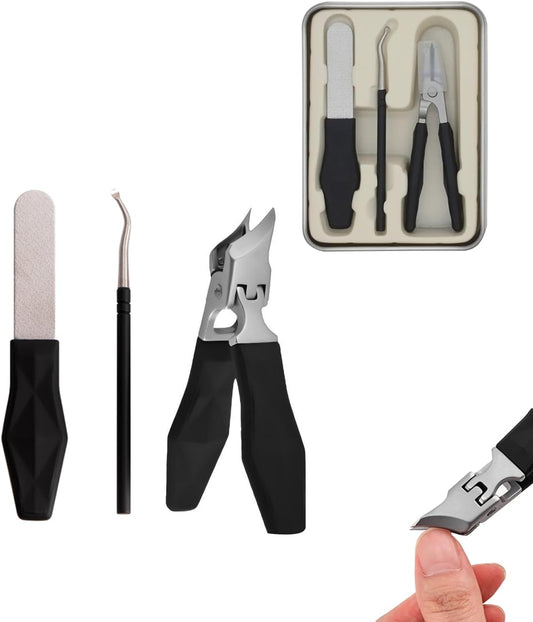 Angled Nail Clippers Black Eagle Beak Oblique Slanted Curved Thick Professional Nail Clippers for Women Adult Men Ingrown